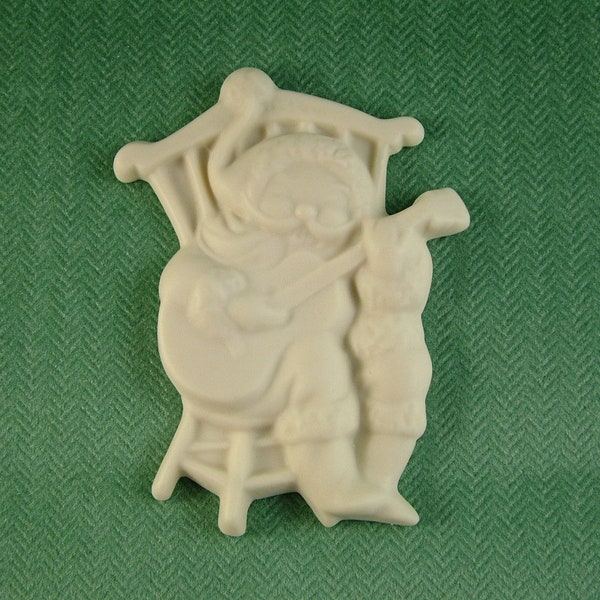 Singing Santa Bisque Ornament