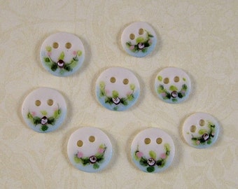 Blue Sequin Button set of 8