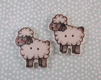 Sheep Buttons set of 2