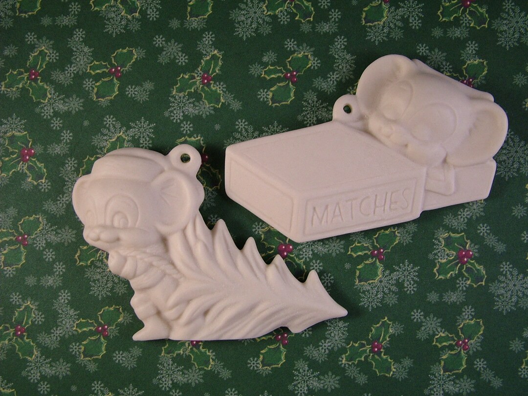 Mouse Porcelain Bisque Ornament conjunto de 2 Etsy España