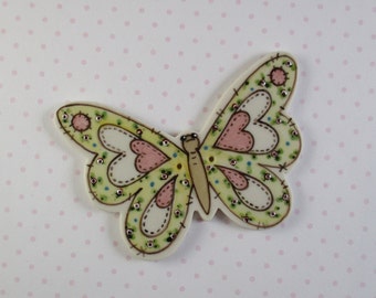 Stitched Butterfly Embellishment Button
