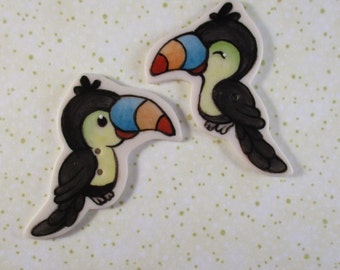 Toucan Buttons set of 2