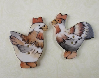 Chicken Buttons set of 2