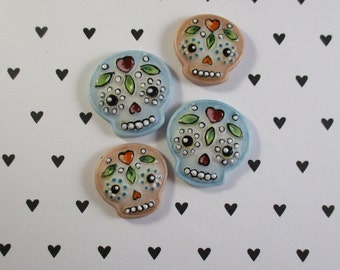 Sugar Scull Buttons set of 4
