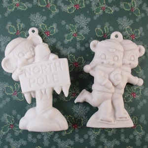 Set of 6 Mice Ornaments 6 Ready to Paint Ceramic Bisque 