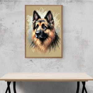 German Shepherd Illustration Of German Shepherd Lover Drawing For German Shepherd Owner German Shepherd Dog Artwork For Dog Lover