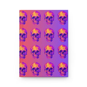 Chrome Skulls Hardcover Matte Journal, Colorful Notebook, Cool Writing Diary, Fun Journal, Unique Diary