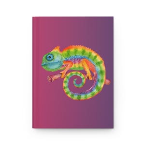 Vibrant Chameleon Hardcover Journal: Colorful Writing Notebook