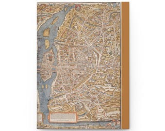 Vintage Paris Map Hardcover Journal: Artistic Travel Notebook