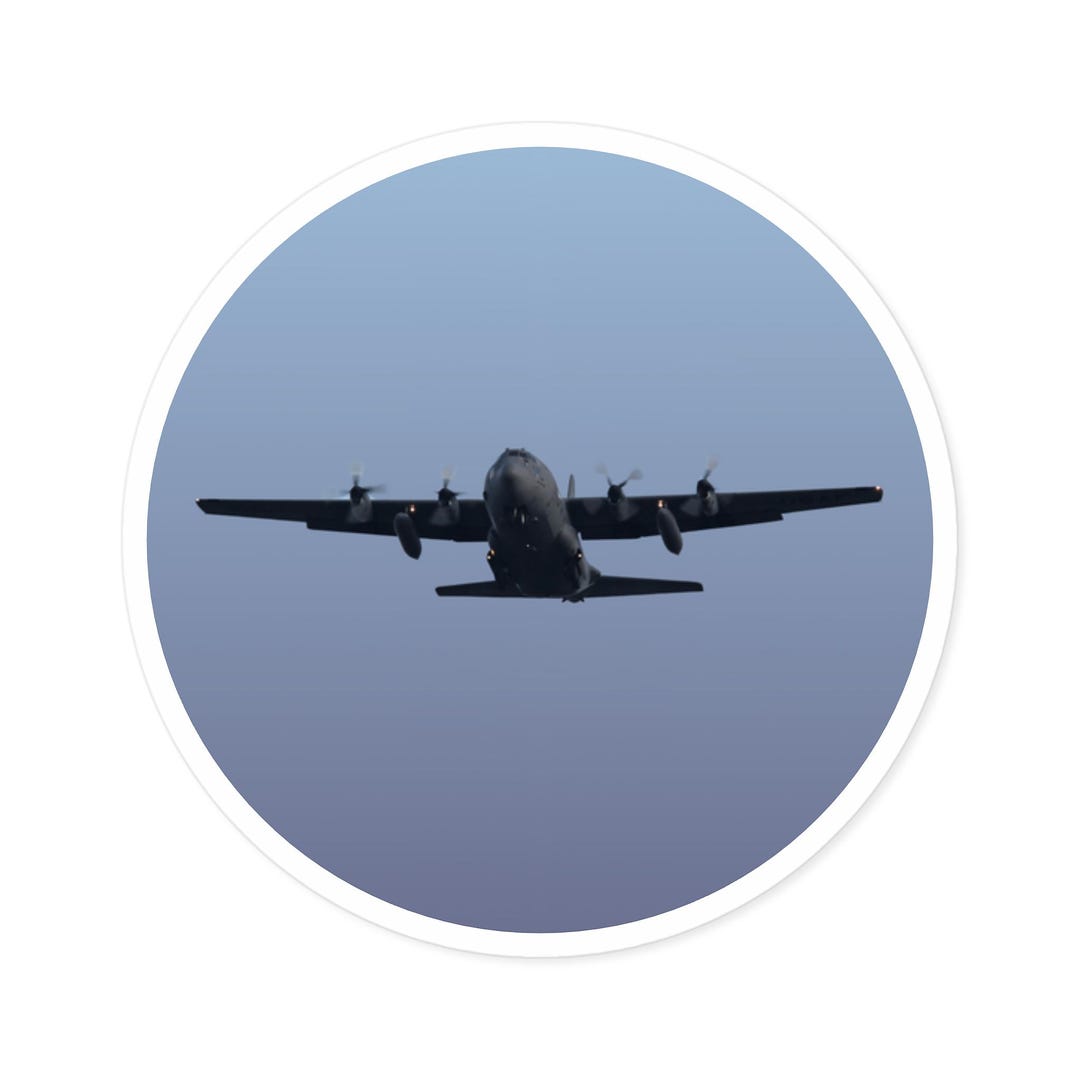C-130 Airplane Vinyl Sticker: Military Decor for Laptops - Etsy