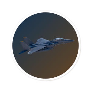 F-15 Eagle Round Stickers, Indoor&quot;Outdoor Decals, Military Aircraft Laptop Decal, Air Force Jet Plane Sticker, Aviation Enthusiast Gift