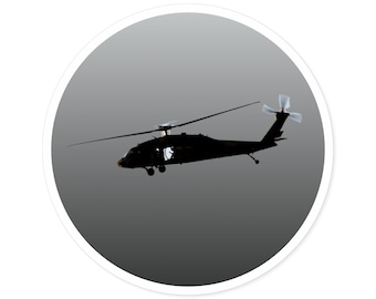 UH-60 Blackhawk Helicopter Sticker: Aviation Decal for Laptops & Cars