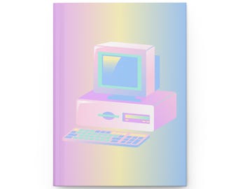 Pastel Retro Computer Journal: Hardcover Writing Notebook