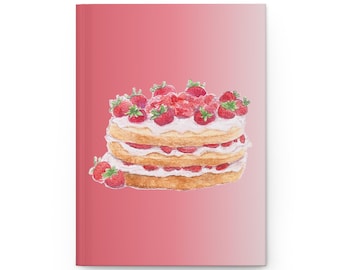 Strawberry Cake Hardcover Journal: Sweet Diary, Recipe Organizer