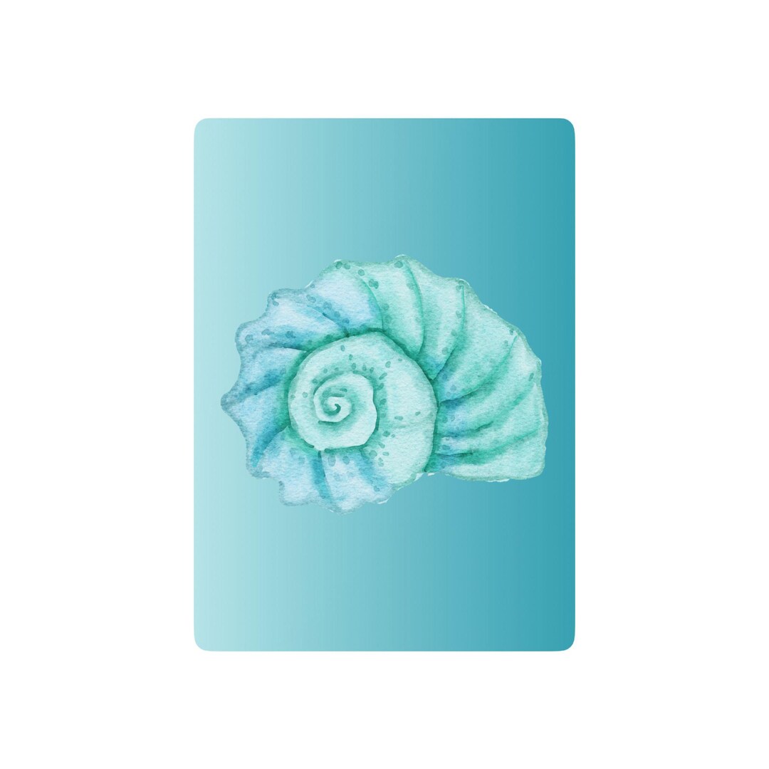 Seashell Illustration Poker Playing Cards | Ocean Blue Card Back - Etsy
