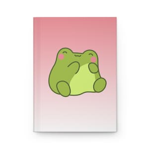Cute Frog Hardcover Journal, Kawaii Notebook for Students, Gift for Nature Lovers, Creative Writing Journal, Gift for Kids