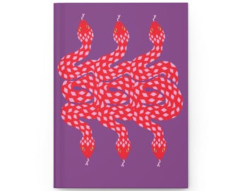 Vibrant Snake Design Hardcover Journal: Artistic Writing Notebook