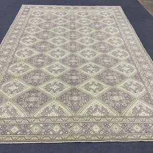 7x9, tappeto turco, runner, tappeto fatto a mano, tappeto vintage, tappeto oushak, tappeto decorativo, tappeto viola 7x9 piedi (200 x 290 cm) (6,7x9,6 piedi)