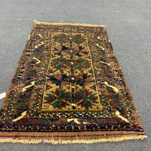 2x3 Turkish Rug, Small rug, Bölüj rug, handmade rug , vintage rug ,oushak rug,deorc rug , pillow rug 2x3  feet ( 52x87 cm ) (1.9x2.10 feet)