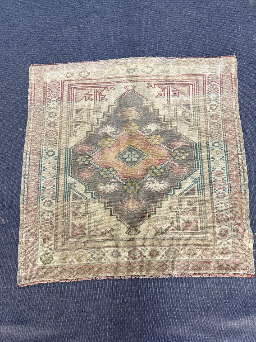 3x3 Turkish Rug, Home Living Rugs, Handmade Rug , Vintage Rug , Oushak ...
