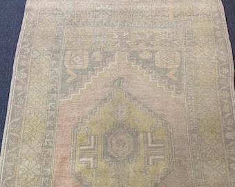 4x6 ,Turkish Rug,  runner, handmade rug , vintage rug , oushak rug,deorc rug, pink rug 4x6 feet (126x174 cm) 4.2x5.9 feet