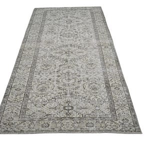 5x8 Neutral Vintage Rug, Distressed Handmade Turkish Area Rug, Oushak Wool Rug, Livingroom Rug, Bedroom Rug, 4.5x8.2 feet,
