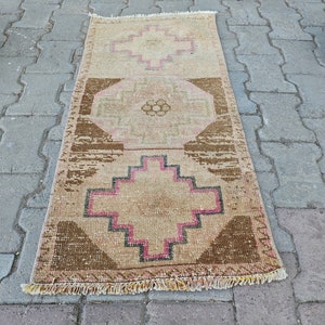 Alfombra Oushak de 2x3, Alfombra pequeña, Alfombra turca de 2x3, Alfombra de baño, Alfombra vintage, Alfombra de puerta, Alfombra pequeña de lana, Alfombra de bienvenida