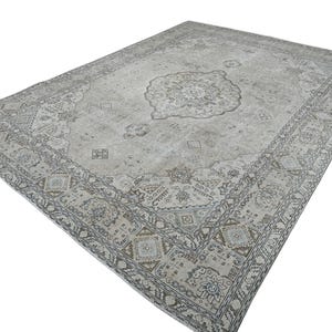 9x12 Vintage Oushak Rug, Handmade Turkish Area Rug, Distressed Carpet, Large Living Room Decor, Bohemian Farmhouse Style, 9x12 Antique Rug