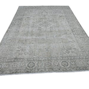 8x11 Oushak Rug, Neutral Vintage Rug, Turkish Wool Rug, Handknotted Rug, Livingroom Rug, Diningroom Rug, 8x11 Rug