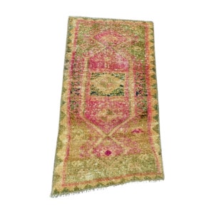 1x3 Rug, Small Handwoven Vintage Turkish Area Rug, Indoor Outdoor Entryway Mat, Welcome Mat, Perfect for Small Spaces