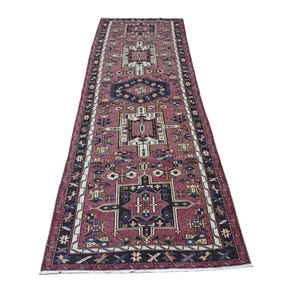 3x9 Persian Runner Rug, Antique Persian Runner, Long Hallway Runner, Wool Runner Rug