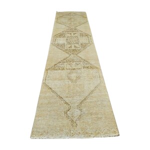 3x12 Neutral Runner Rug, Turkish Wool Runner Rug for Hallway, 3x12 Vintage Runner Rug, Persian Runner Rug, Handwoven Runner Rug, 3x12 Runner