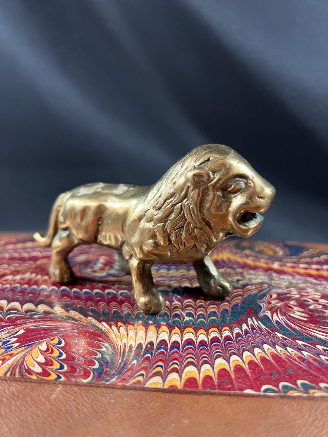 Vintage Brass Lion Figurine - Etsy