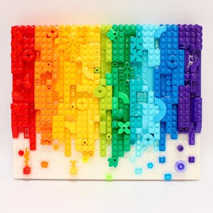 LEGO® Brick Rainbow Drip Wall Art: Colorful One-of-a-Kind Decor
