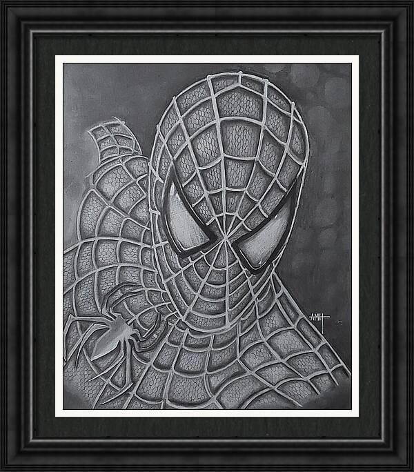 Spiderman. 11x14" Original graphite drawing on paper. Hand signed.