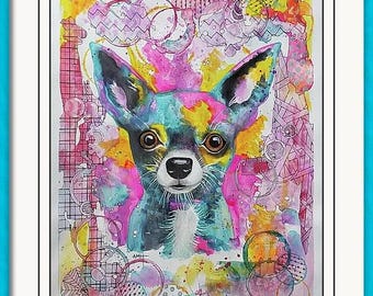 Rupert. Pintura original en técnica mixta de 11 x 14 pulgadas. Firmada a mano.