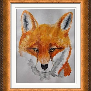 Red Fox. 11x14&quot; Original mixed media painting. Hand signed.
