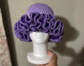 Crochet Bucket Hat | Ruffle Bucket Hat  | Handmade Bucket Hat