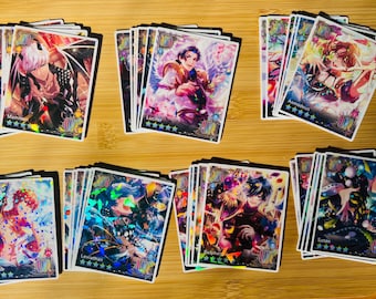 Obey Me UR Card Holographic Anime Character Sticker Sets - Satan Asmodeus Beelzebub Belphegor Lucifer Mammon Leviathan