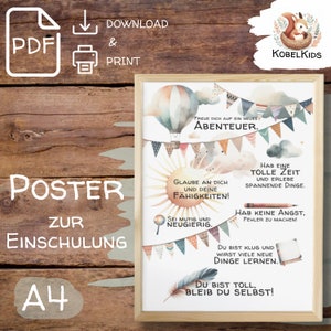 Descargar PDF cartel boho regreso a la escuela regalo de la escuela primaria primer día de decoración escolar deseos de aliento refranes niño de la escuela imprimir idea de regalo