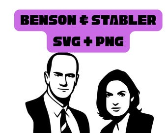Olivia Benson und Elliot Stabler SVG, Law and Order SVU Krimskram PNG Bensler Silhouette Umriss | Digitaler Download perfekt für Cricut