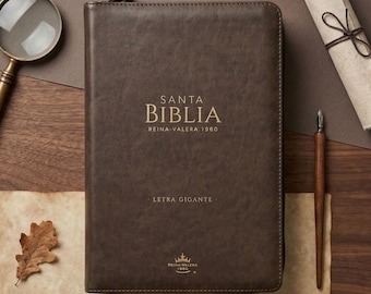 Biblia con Cierre Letra Gigante Manual 14 puntos RV1960, imita piel mocha con índice