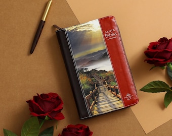 Biblia Camino con Cierre Letra Grande 12 puntos RV1960 imit. piel café con índice