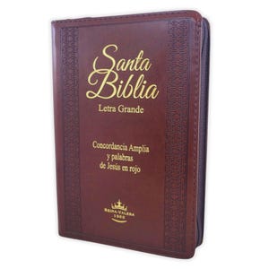 Biblia Letra Grande 12 puntos con cierre RV1960 imit piel marron con indice