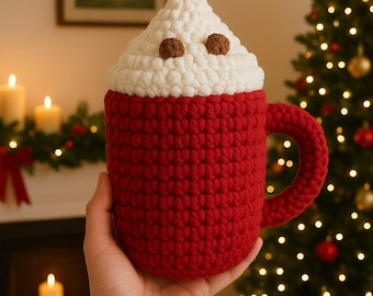 Hot Cocoa Mug Crochet Pattern | Beginner-Friendly Plushie (PDF)