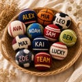 Personalized Crochet Hacky Sack, Custom Name Footbag Ball, Handmade Juggling Toy, Colorful Outdoor Game Gift for Kids Adults