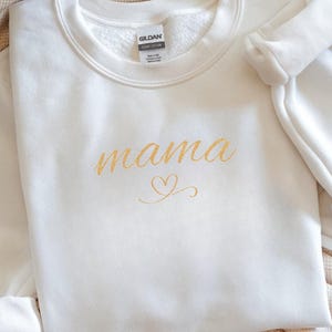 Geborduurd mama-sweater, verjaardagscadeau mama ronde hals, trendy ronde hals voor vrouwen, moedercadeaus, moederdagcadeau, mama-shirt, mama-shirt