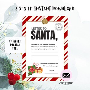 Letter To Santa | Letter From Santa | North Pole Delivery | Christmas List | Digital Download Santa | Santa Instant Download