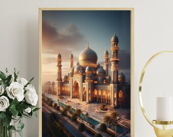 Islamic Mosque Art Print: Muslim Home Decor Poster