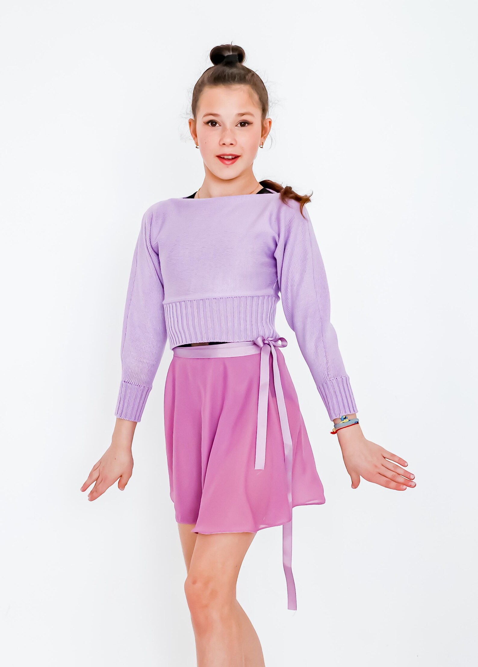 Blue Long Sleeve Dance Training Top for Teenage Girl, Ballet Warm up ...